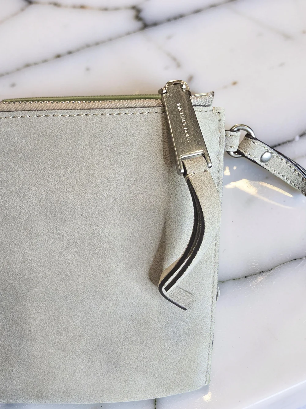 Michael Kors Billy XL Zip Clutch in Cement Leather NWT
